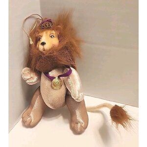 Vintage RARE Wizard of Oz Cowardly Lion Stuffed Animal Christmas Ornament